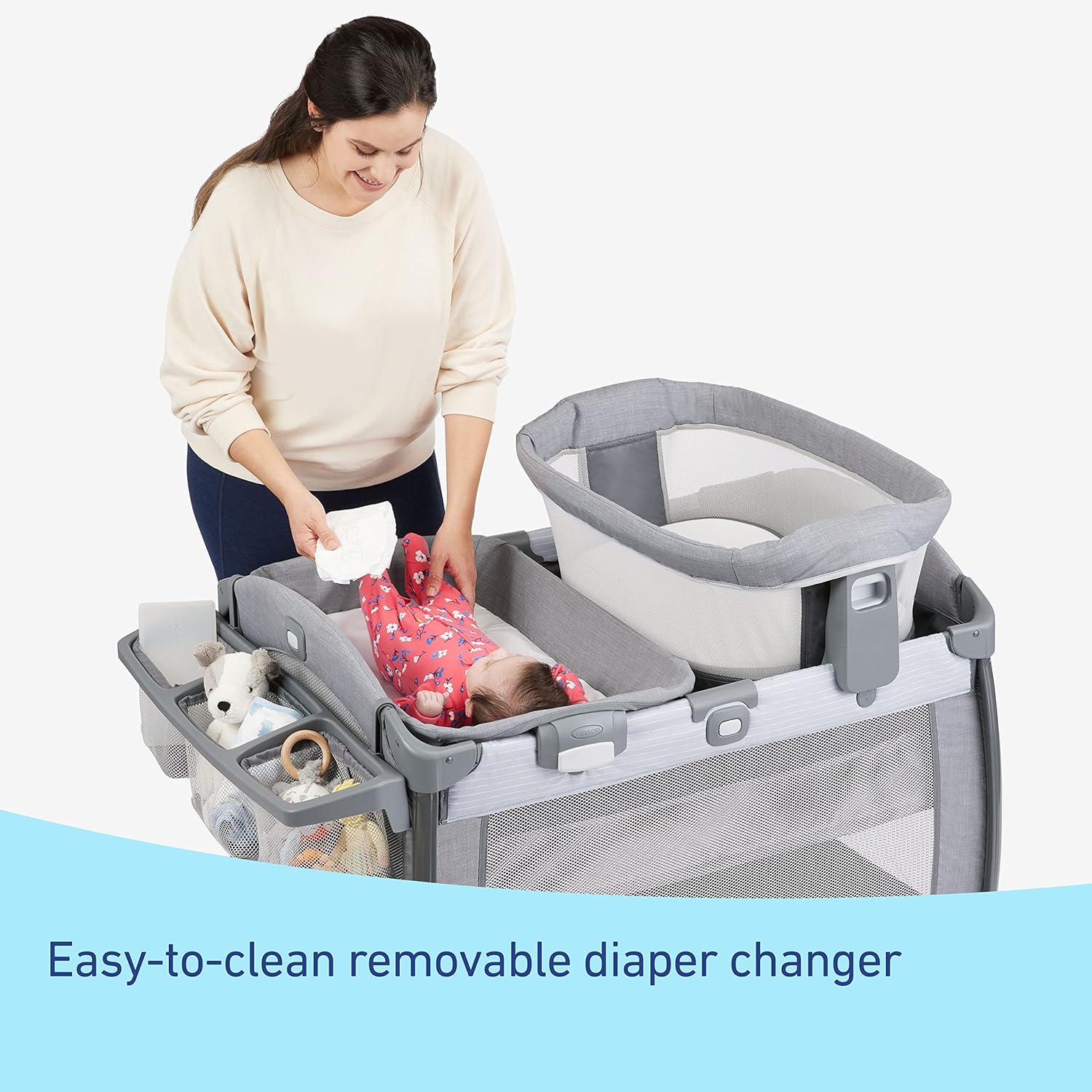 Graco Pack 'n Play Close2Baby Bassinet Playard Features Portable Bassinet Diaper Changer and More, Derby