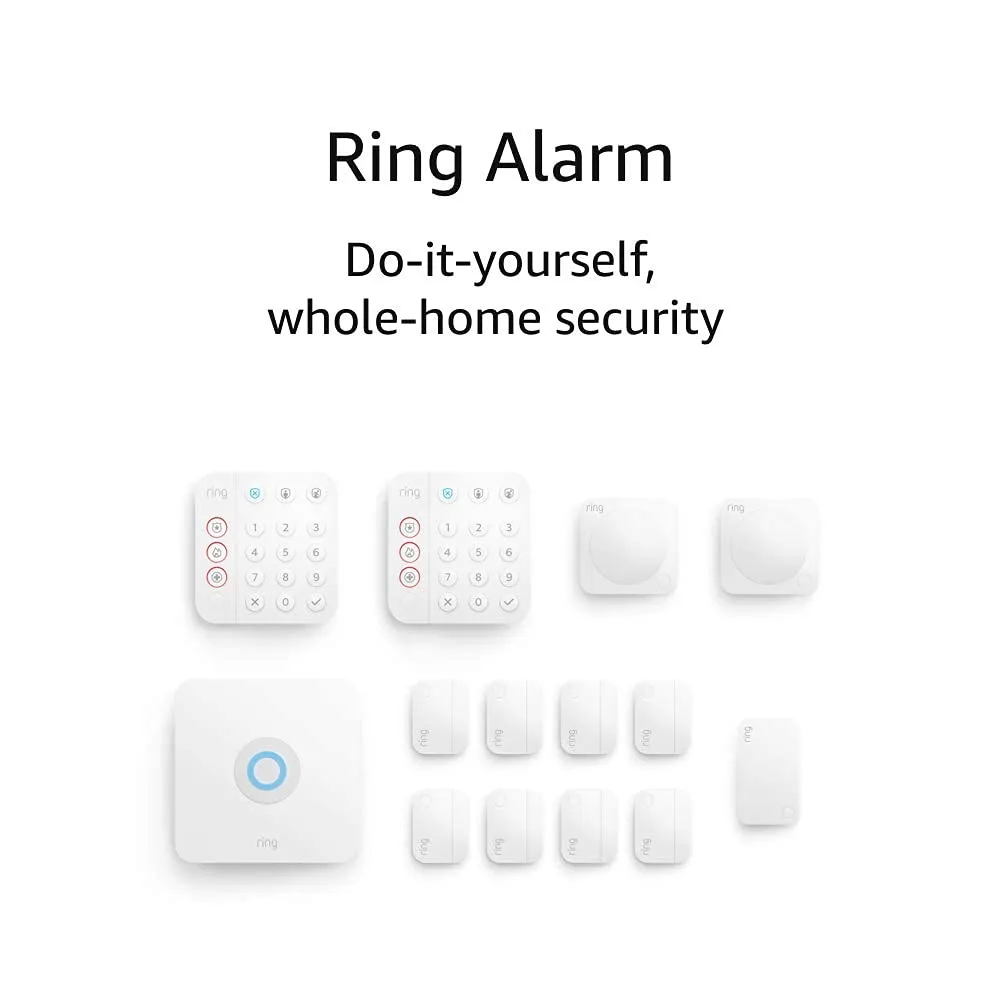 Ring 14-Piece Alarm Kit �C Home Security System with Base Station, Keypads, Sensors & Alexa Compatibility