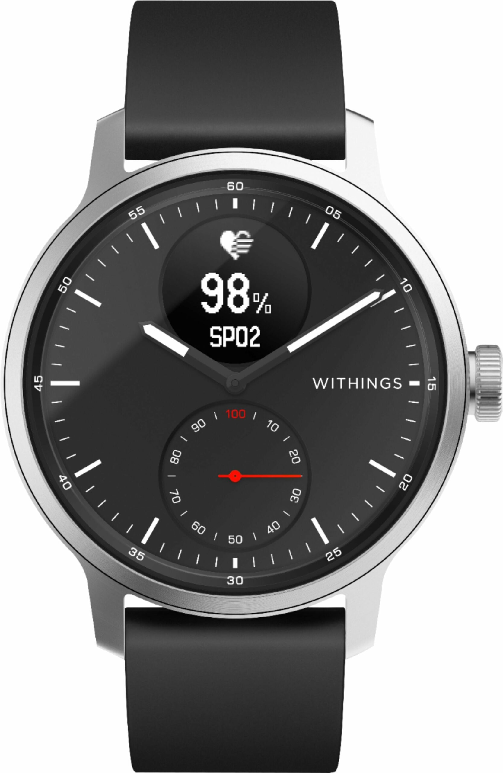 Withings SCANWATCH Hybrid Smartwatch 42mm Black  C ECG, Heart Rate & Oximeter Functions