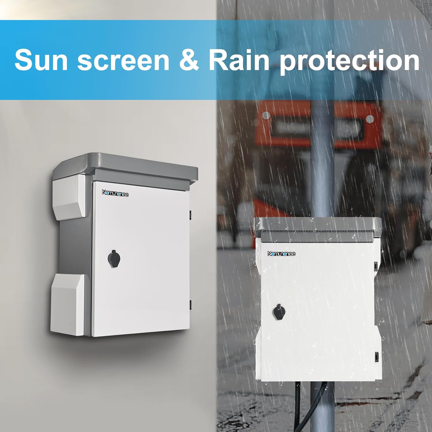 Outdoor Electrical Box, Cold-Rolled Steel Plate, Aluminum Alloy Back Beam, One-Piece Ventilation Design, IP65 Waterproof, Wall/Pole Mounted. (19.7