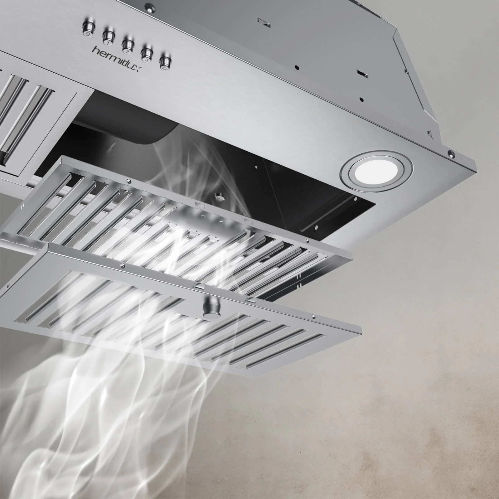 hermitlux 30��� Insert Range Hood HMX-USB13G70-AC, 600 CFM, 3-Speed, LED Light, Ducted/Ductless, Stainless Steel