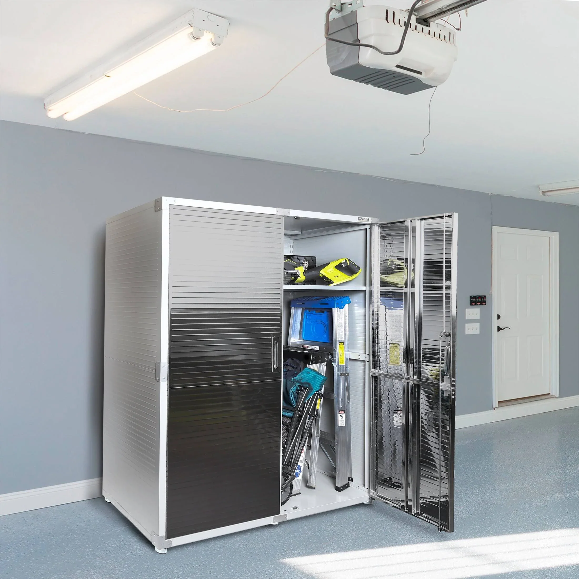 Seville Classics UltraHD Extra-Wide Mega Storage Cabinet, 60 inch W x 24 inch D x 72 inch H, Graphite