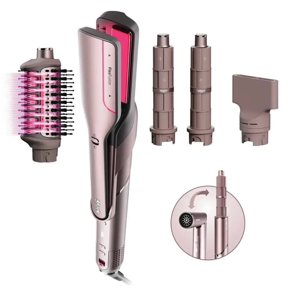 Shark FlexFusion Straight Air + Ceramic Styling Drying System with Scalp Shield Mode Cosmic Blush