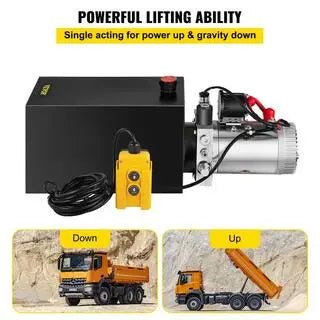 12 qt. 12-Volt 3200 PSI Hydraulic Power Pump Electric Dump Trailer Pump with Steel Reservoir for Car Lift 12LDZYCZYYBTX0001V0