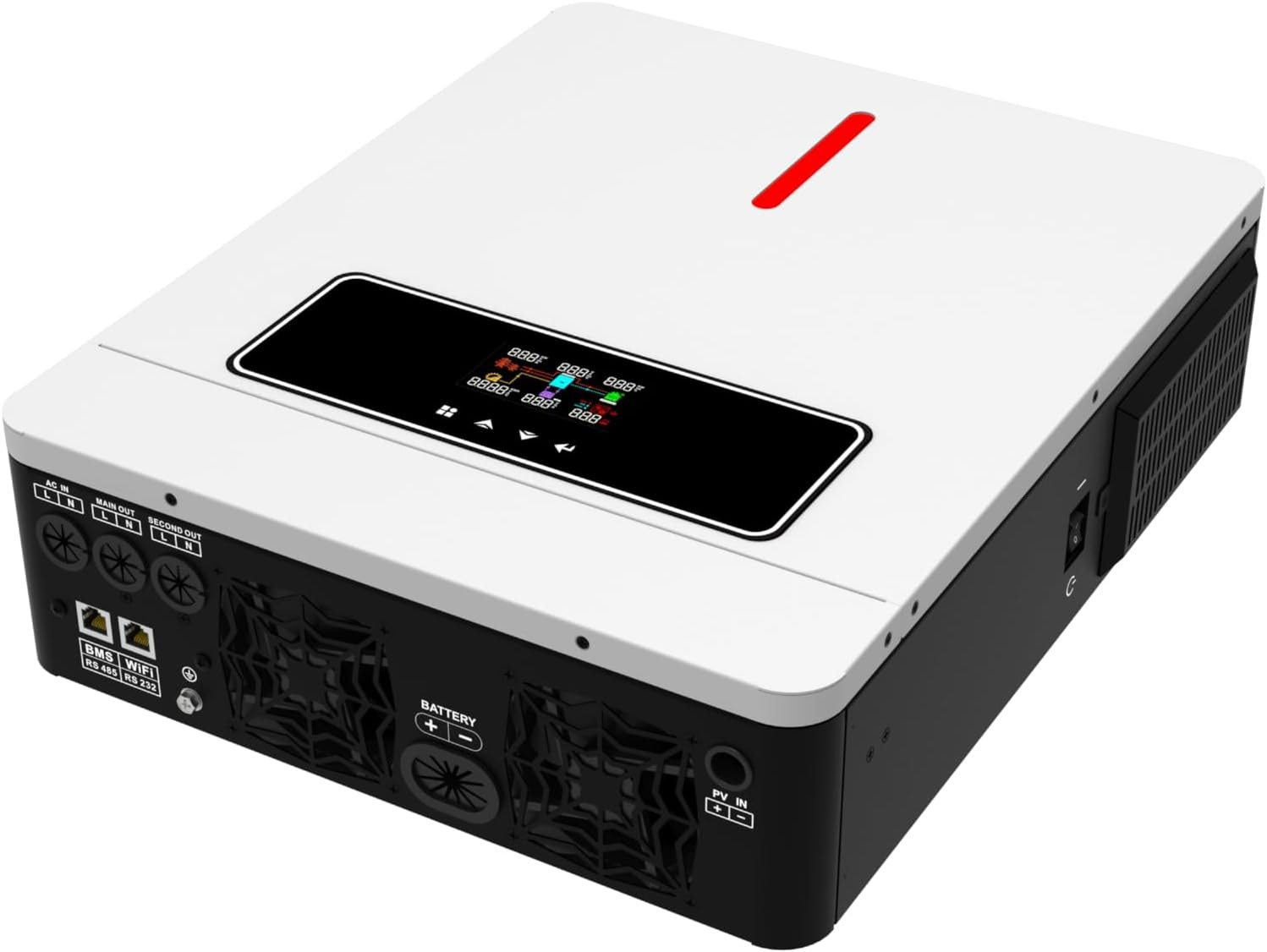 Xijia 3600W Hybrid Pure Sine Wave Power Inverter with 120A MPPT Solar Charger .dc 24V to ac 110v 60HZ Solar Converter for Home,Car &Cabin (DC24V(Range20V-30V) 3600VA)