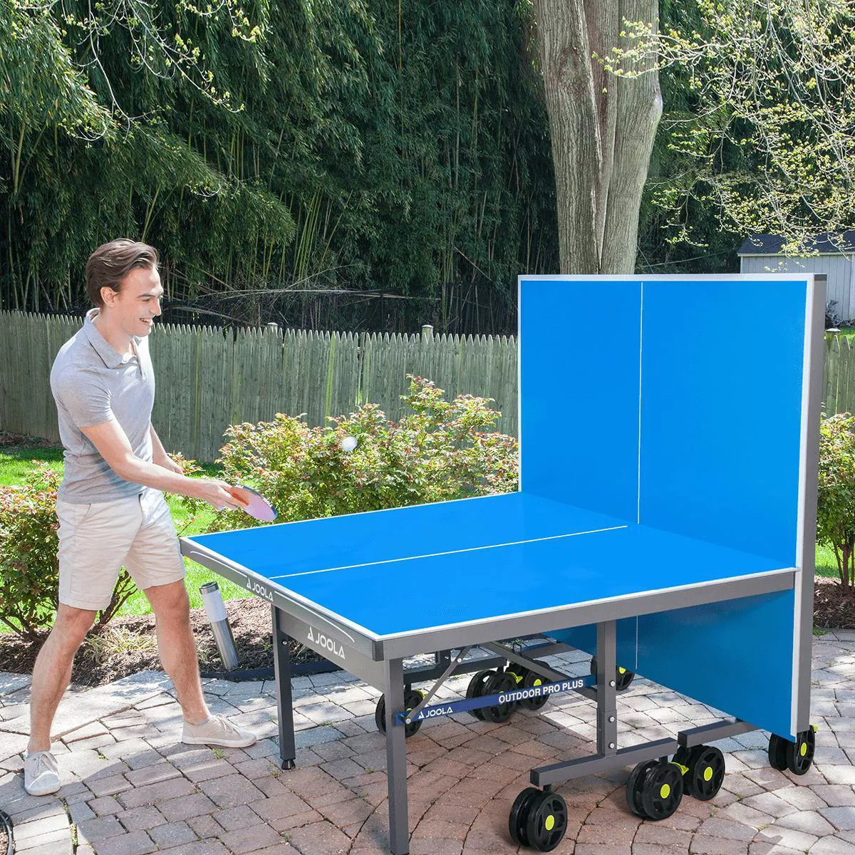 JOOLA Nova Pro Plus Outdoor Ping Pong Table �C Weatherproof, Foldable, 9��5 ft, Aluminum Surface, Rust-Resistant Frame