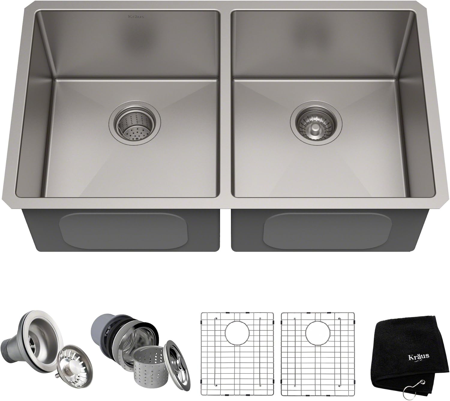KHU100-32 Standart PRO 16 Gauge Undermount Single Bowl Stainless Steel Kitchen Sink, 32 Inch