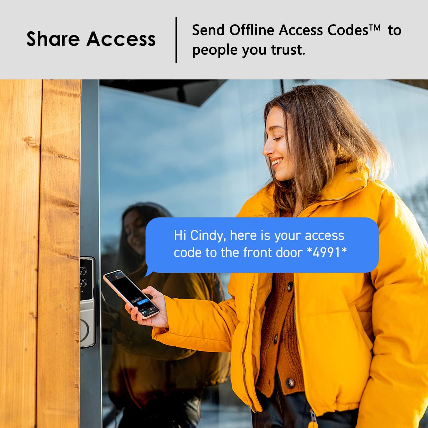 Lockly Smart Door Lock  C Keyless Entry with Biometric Fingerprint, Voice Control, Matte Black, Latch Edition, Wi-Fi & Bluetooth Enabled