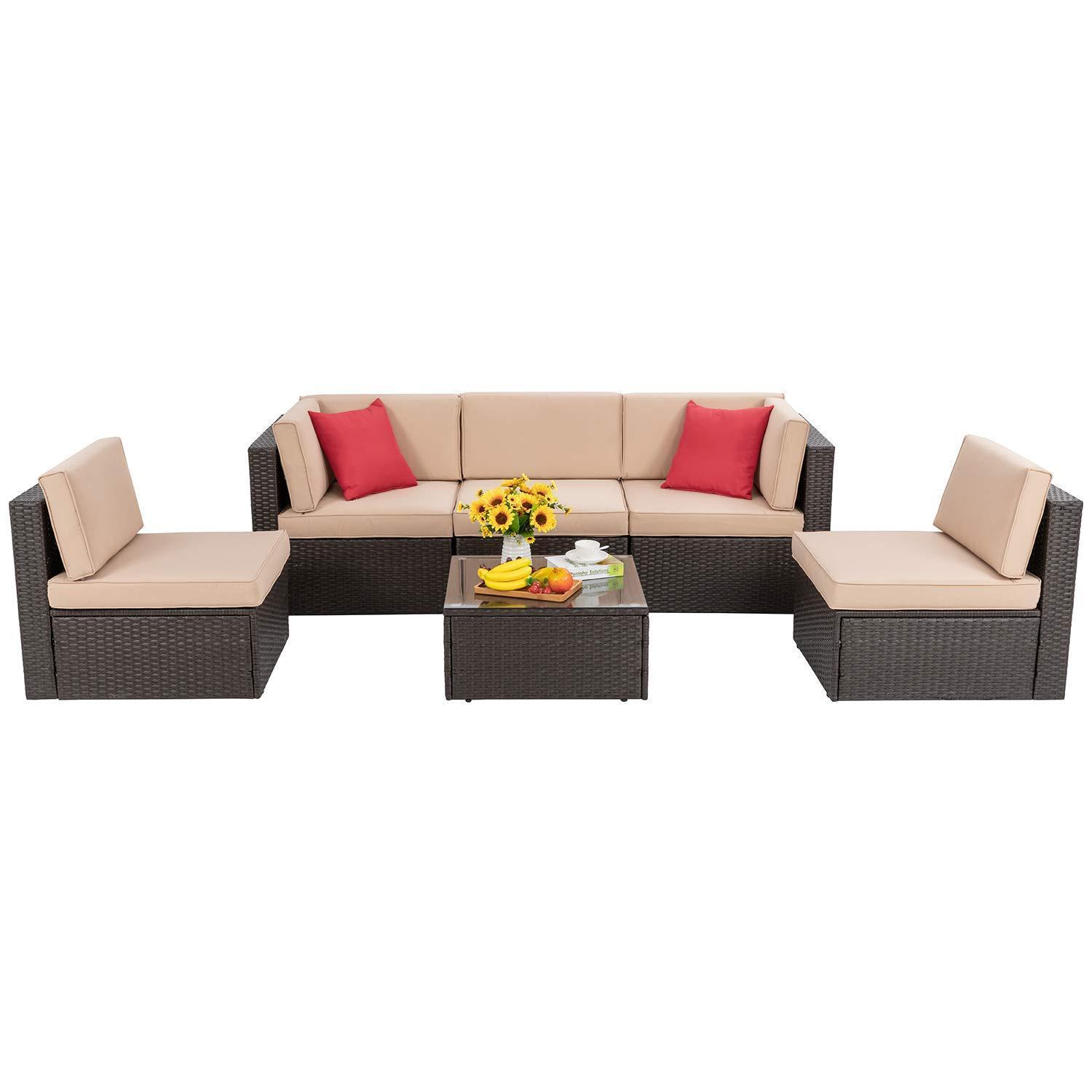 g Brown 6 Piece Small Patio Set