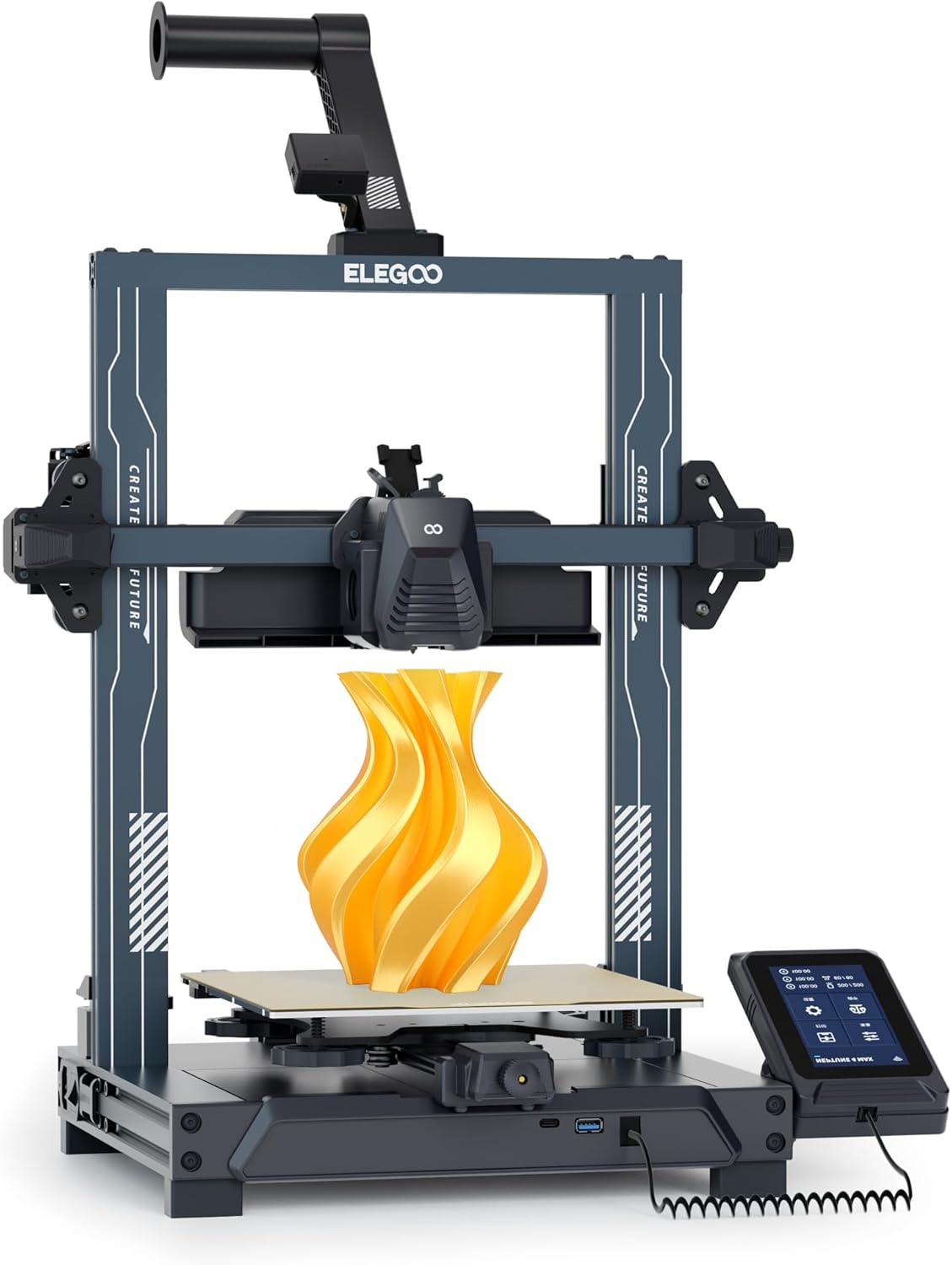 Neptune 4 Pro 3D Printer, 500mm/s High Speed FDM Printer with Klipper Firmware, Auto Leveling, Segmented Heatbed and All-Metal Guide Rails, 8.85x8.85x10.43 Inch Printing Size