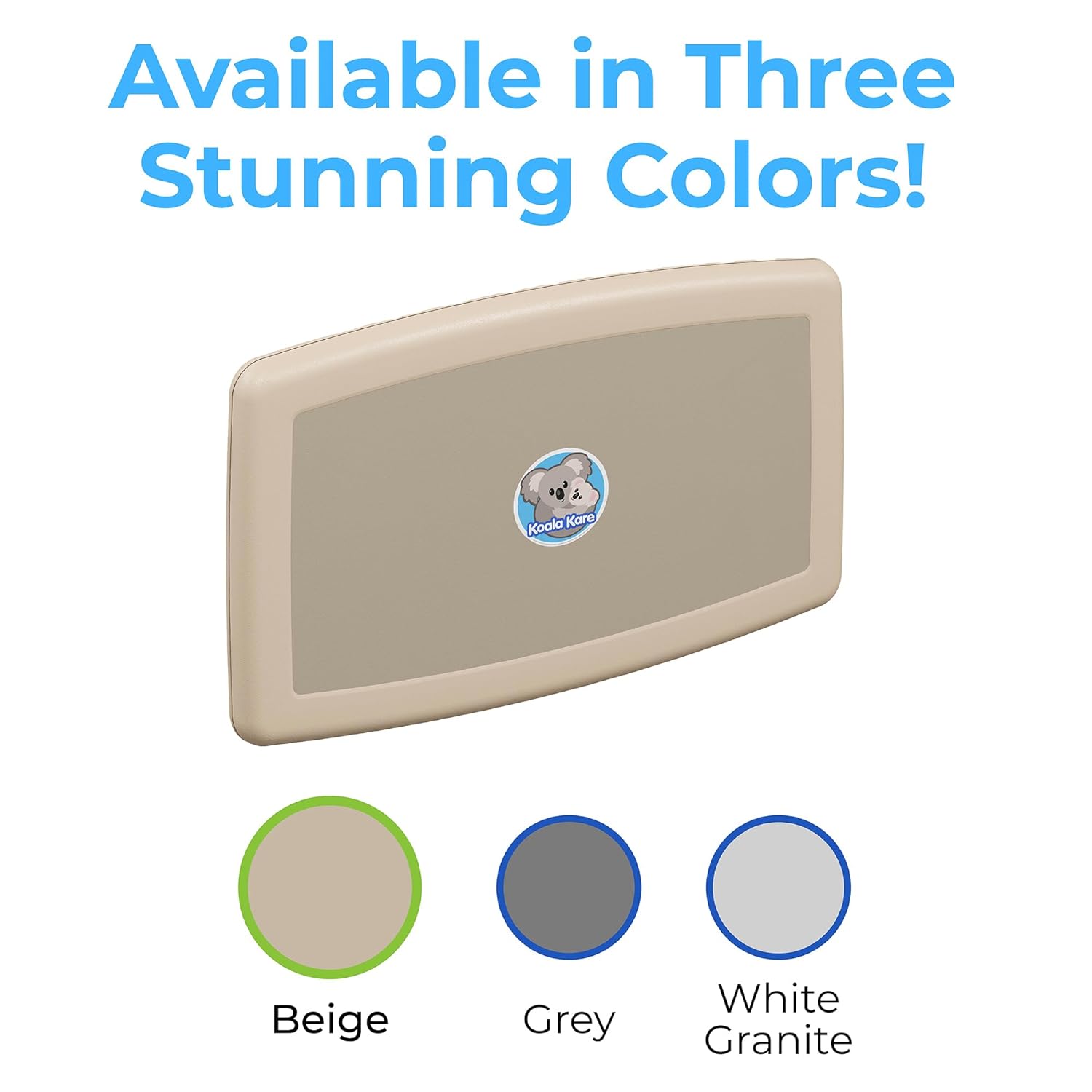 Koala Kare Horizontal Baby Changing Station, Cream, Extra-Wide Surface, Safety Belts, Microban Protection