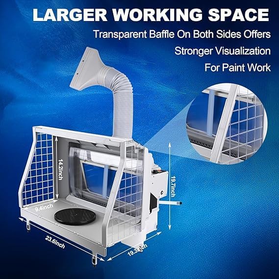 Autolock Spray Booth Kit with LED Lights & Filtration for Models, Crafts, & Hobbies  C Spacious Design & Extendable Exhaust