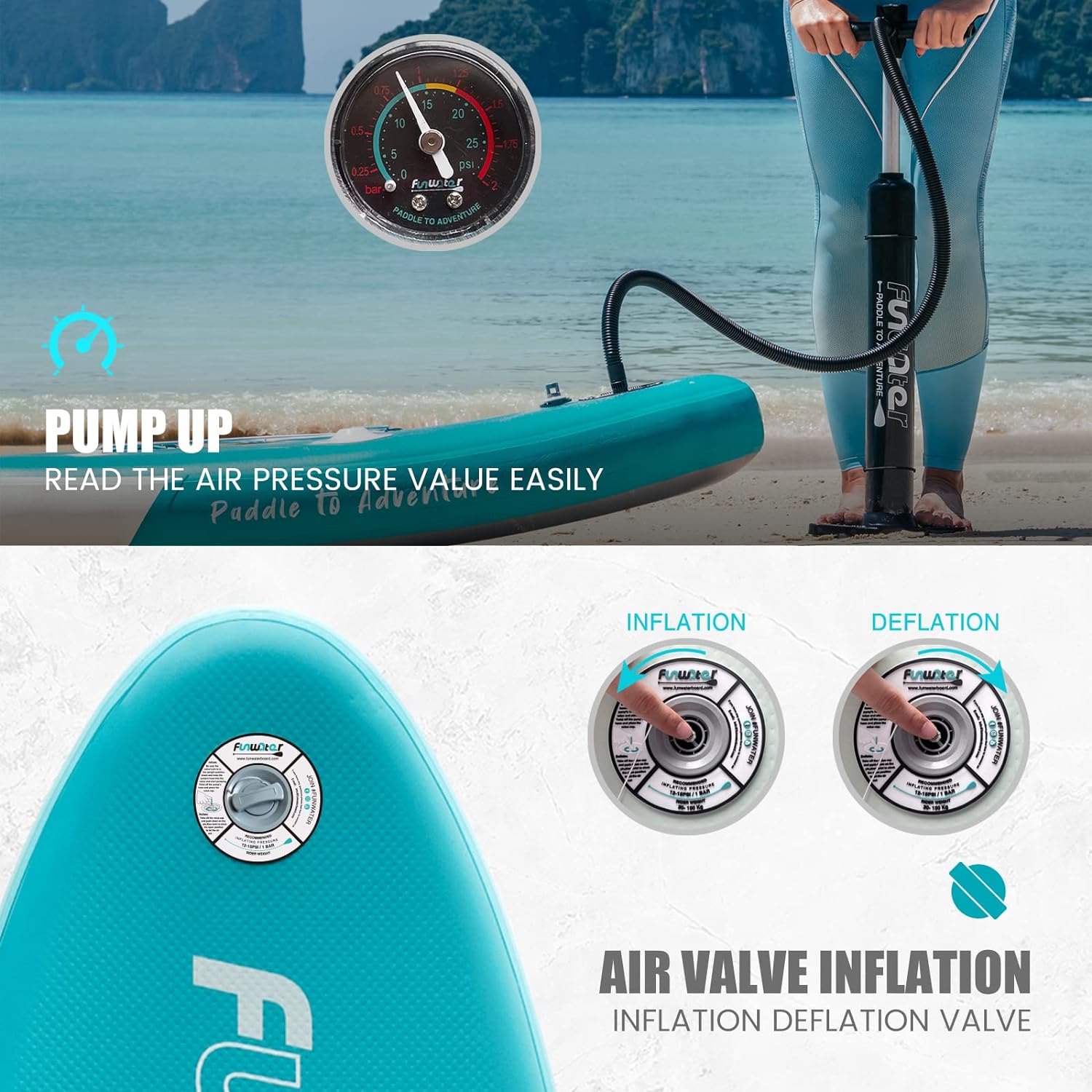 Inflatable Ultra-Light Stand Up Paddle Board for All Skill Levels with Premium SUP Paddleboard Accessories,Non-Slip Comfort Deck for Youth & Adults.