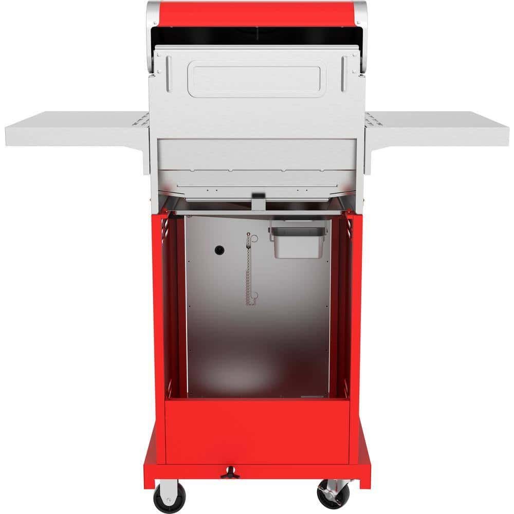 2-Burner Propane Gas Grill, Red �C Stainless Steel, 28,000 BTUs, Compact Design