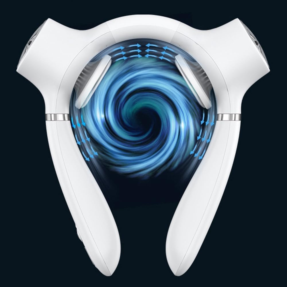 New Portable Bladeless Hanging Neck Fan with Double Heat Sink Silent Air Conditioner Rechargeable Holiday Essential