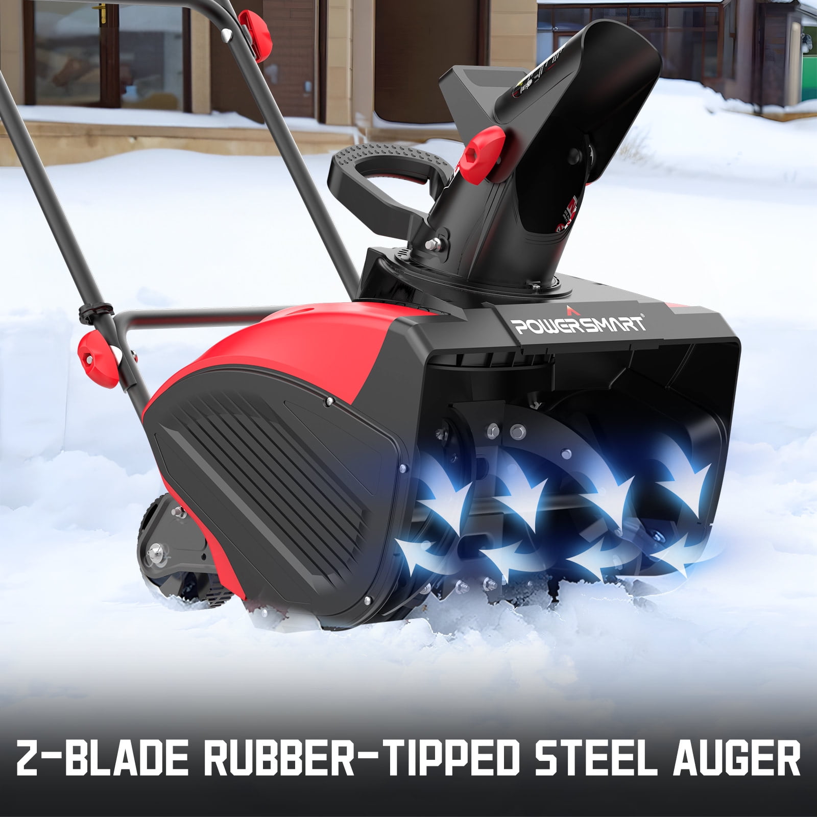 PowerSmart 18��� Corded Electric Snow Blower, 15-Amp Motor, Lightweight, 180�� Adjustable Chute