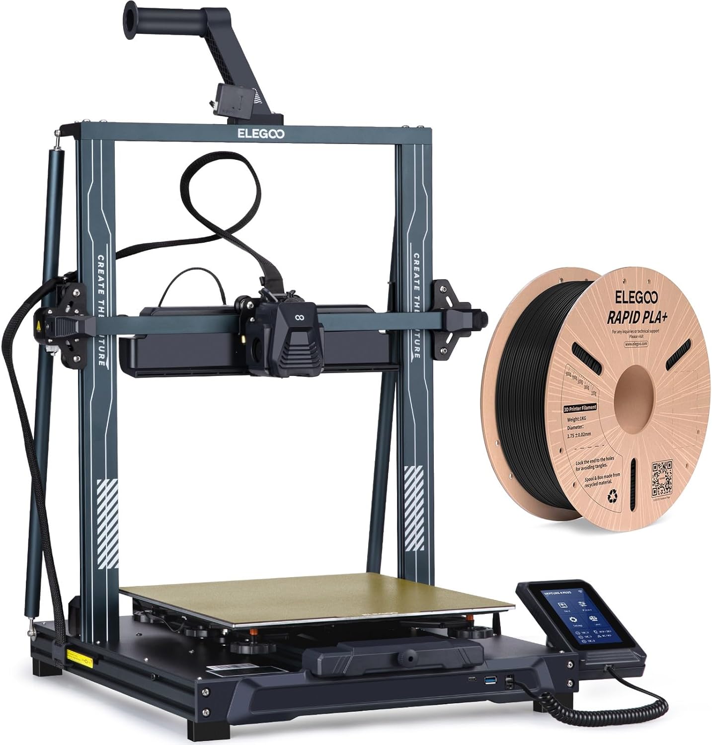 Neptune 4 Pro 3D Printer, 500mm/s High Speed FDM Printer with Klipper Firmware, Auto Leveling, Segmented Heatbed and All-Metal Guide Rails, 8.85x8.85x10.43 Inch Printing Size