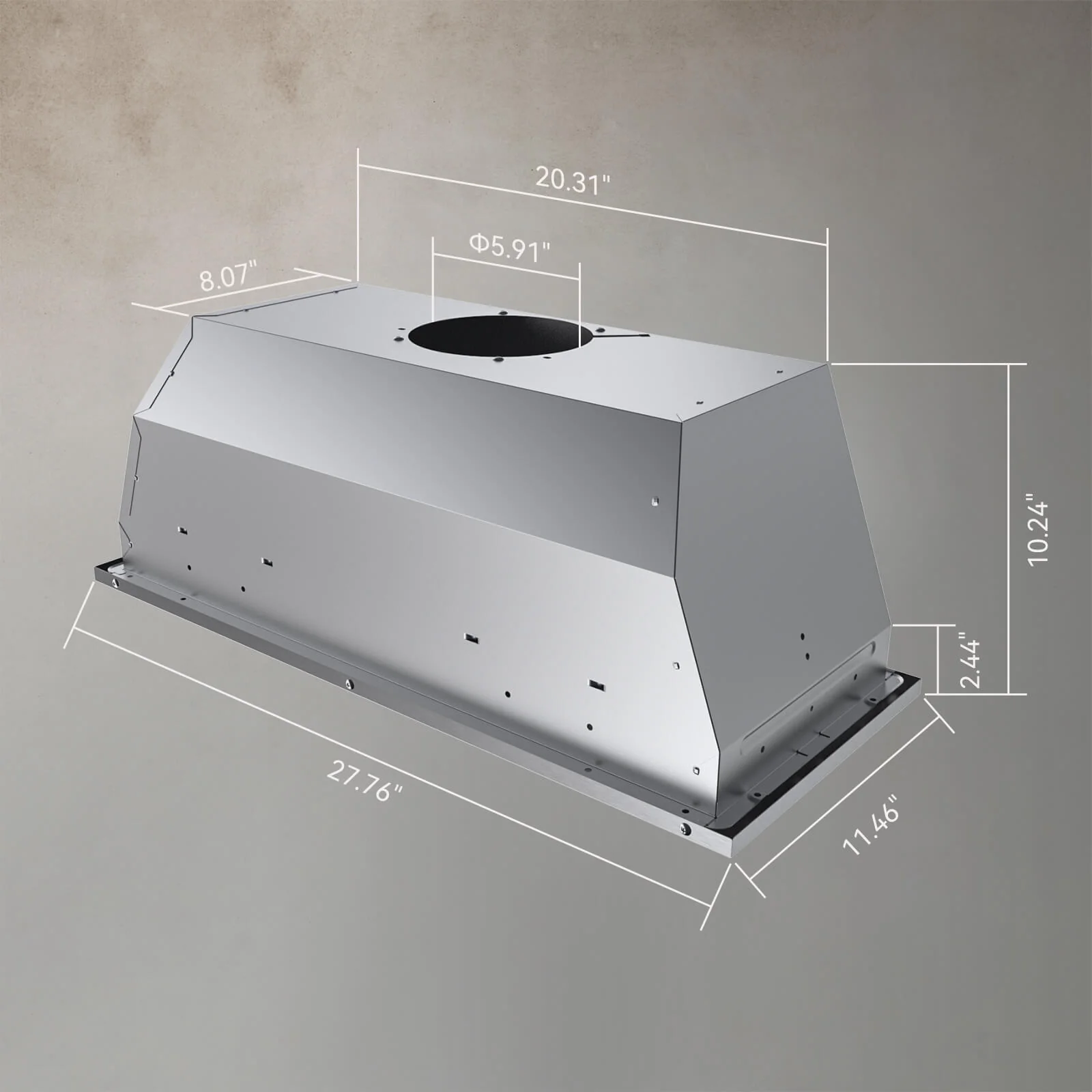 hermitlux 30��� Insert Range Hood HMX-USB13G70-AC, 600 CFM, 3-Speed, LED Light, Ducted/Ductless, Stainless Steel