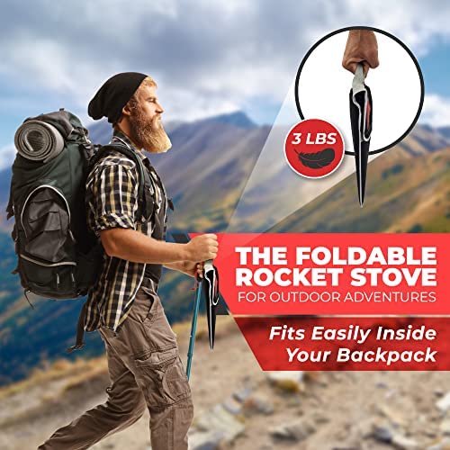 VIREstove Portable Foldable Stainless Steel Rocket Stove for Camping & Emergencies