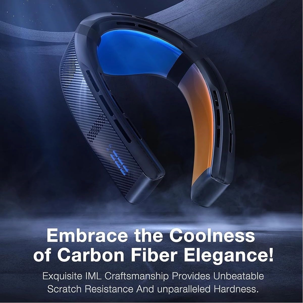 Portable Cooling Fan Neck Air Conditioner Cooling Version Neck Fan Full-body Cooling Portable Fan AI Temp Control Wearable Cooler(White)