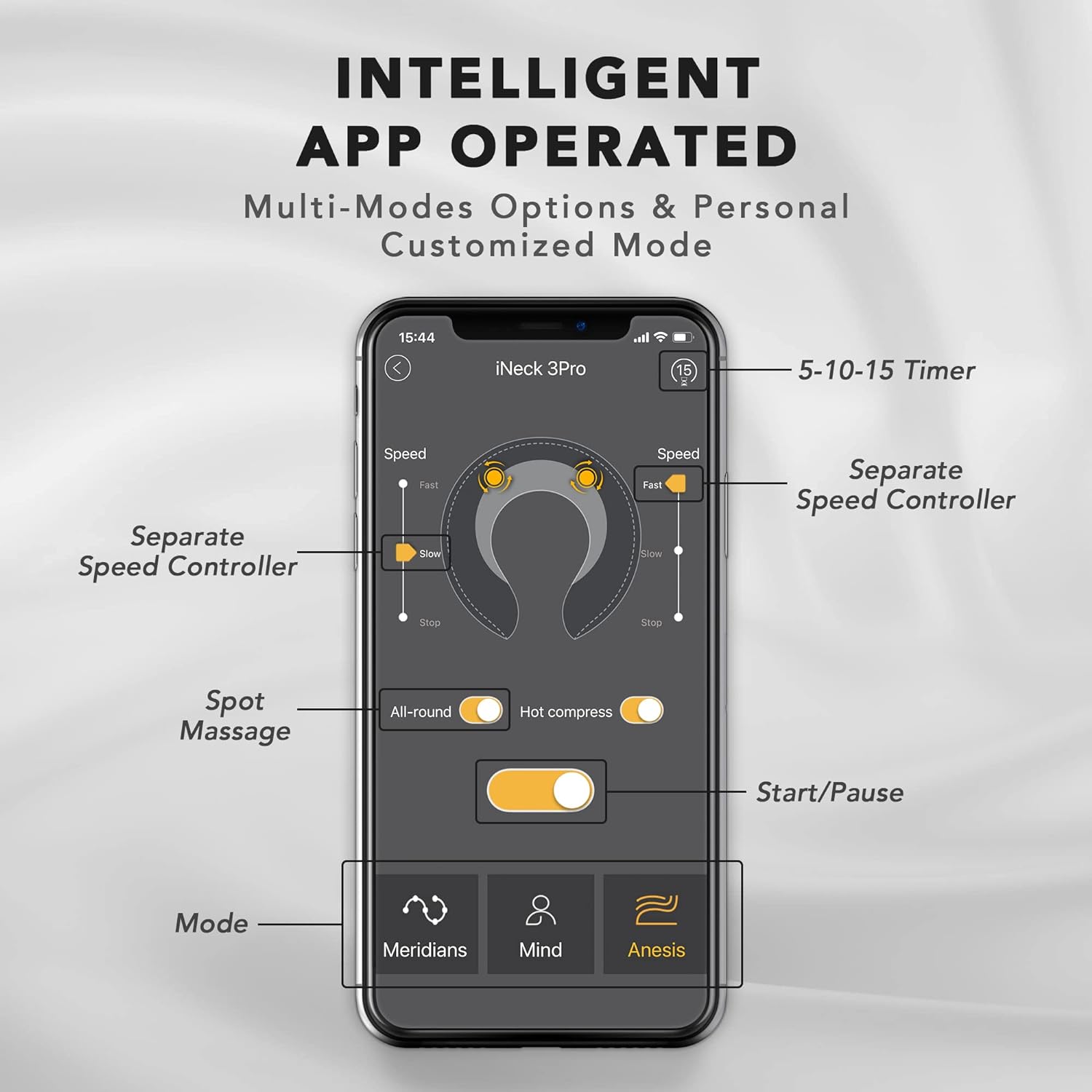 Breo iNeck 3Pro Shiatsu Electric Neck Massager with Heat, App Control, Lightweight, Ideal for Travel & Home Relaxation