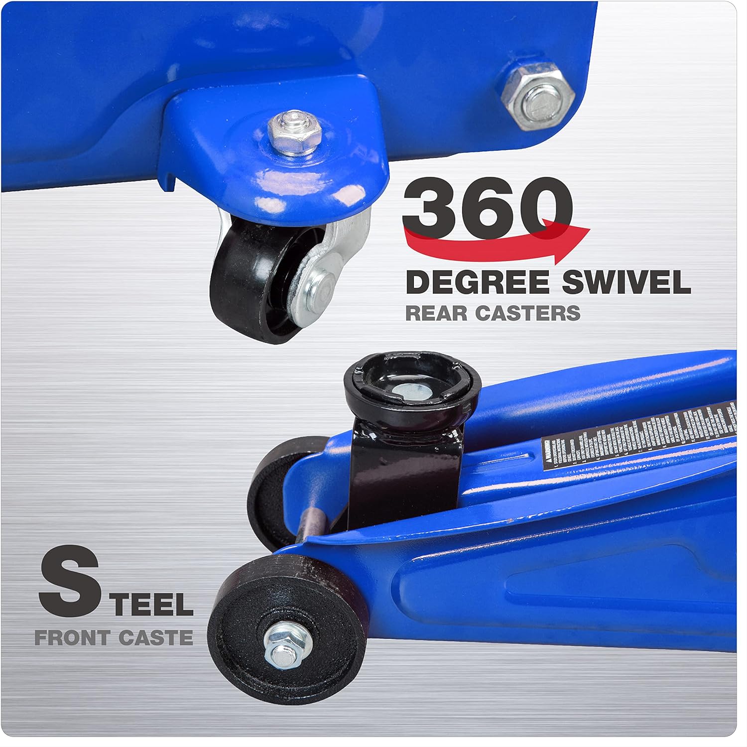 Aluminum and Steel Car Jack, 3 Ton (6,600 LBs) Hydraulic Floor Jack with Dual Piston Quick Lift Pump, Lifting Range 3-15/16