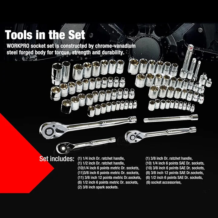 LL Heavy Duty Mechanic Tool Set with 3-Drawer Metal Box