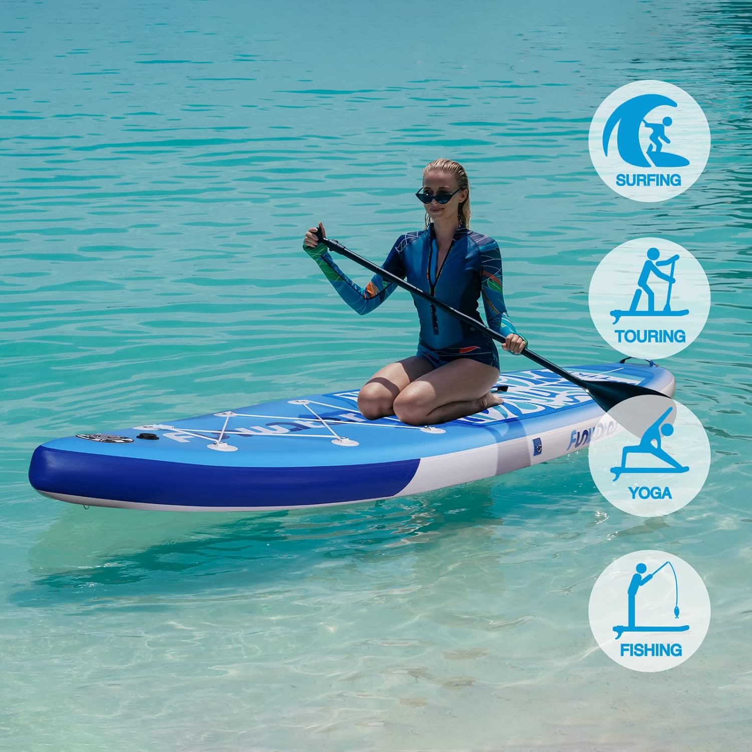 Inflatable Ultra-Light Stand Up Paddle Board for All Skill Levels with Premium SUP Paddleboard Accessories,Non-Slip Comfort Deck for Youth & Adults.