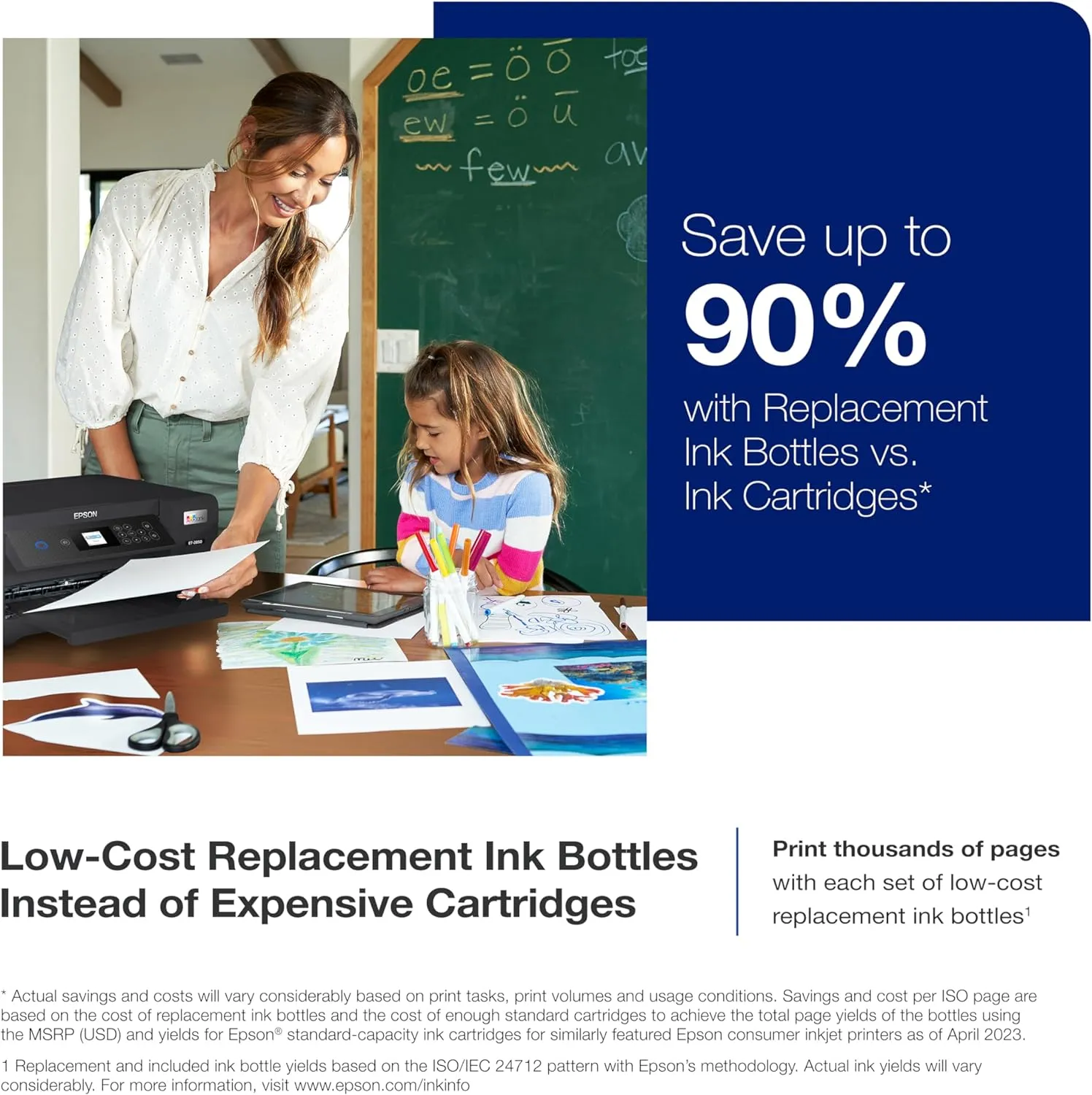 Epson EcoTank ET-4800 Wireless All-in-One Inkjet Printer, Scanner, Copier, Fax, ADF, Ethernet, White