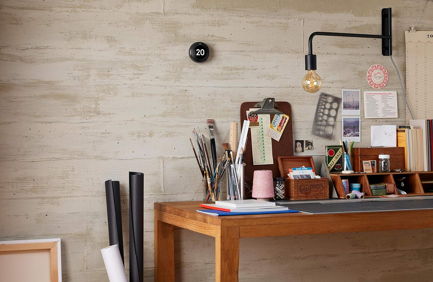 Learning Thermostat - Programmable Smart Thermostat for Home - 3rd Generation- Works with Alexa - White