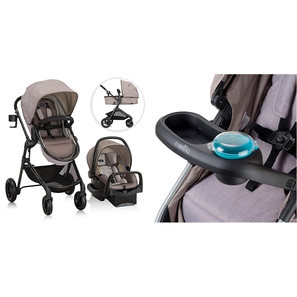 Pivot Modular Travel System with LiteMax Infant Car Seat with Anti-Rebound Bar (Desert Tan)