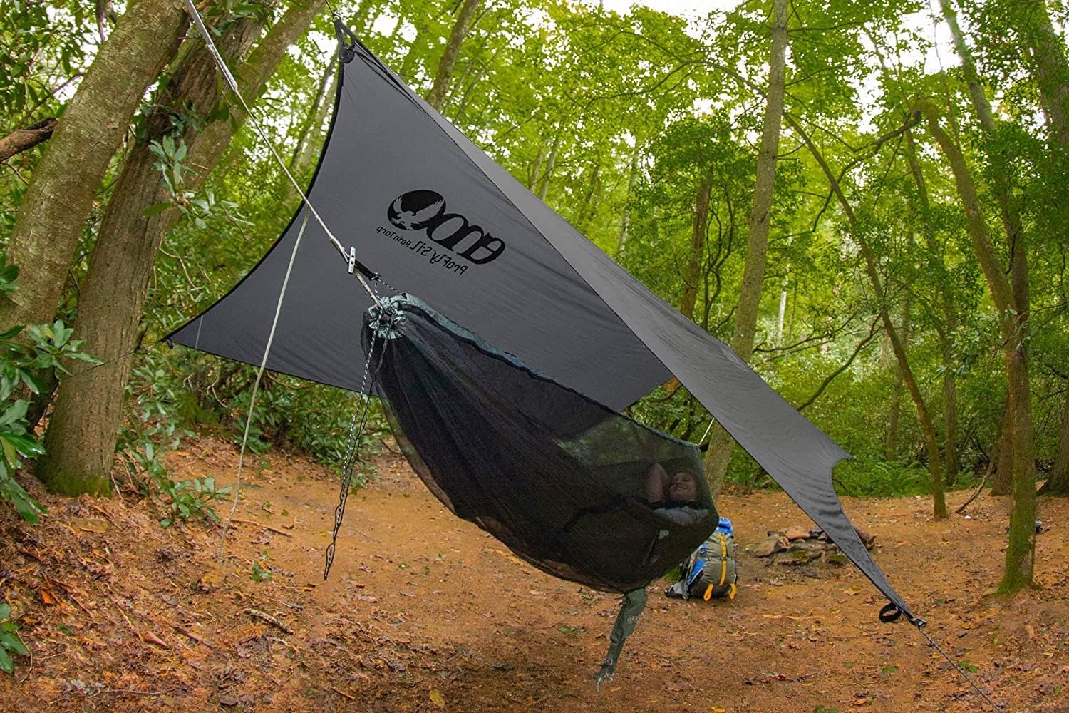 Hammock System - Includes Sub6 Hammock, Helios Suspension System, Guardian SL Bug Net, and Rain Tarp - Set of Lightweight Hammock Essentials for Camping, or Hiking - Grey/Lichen