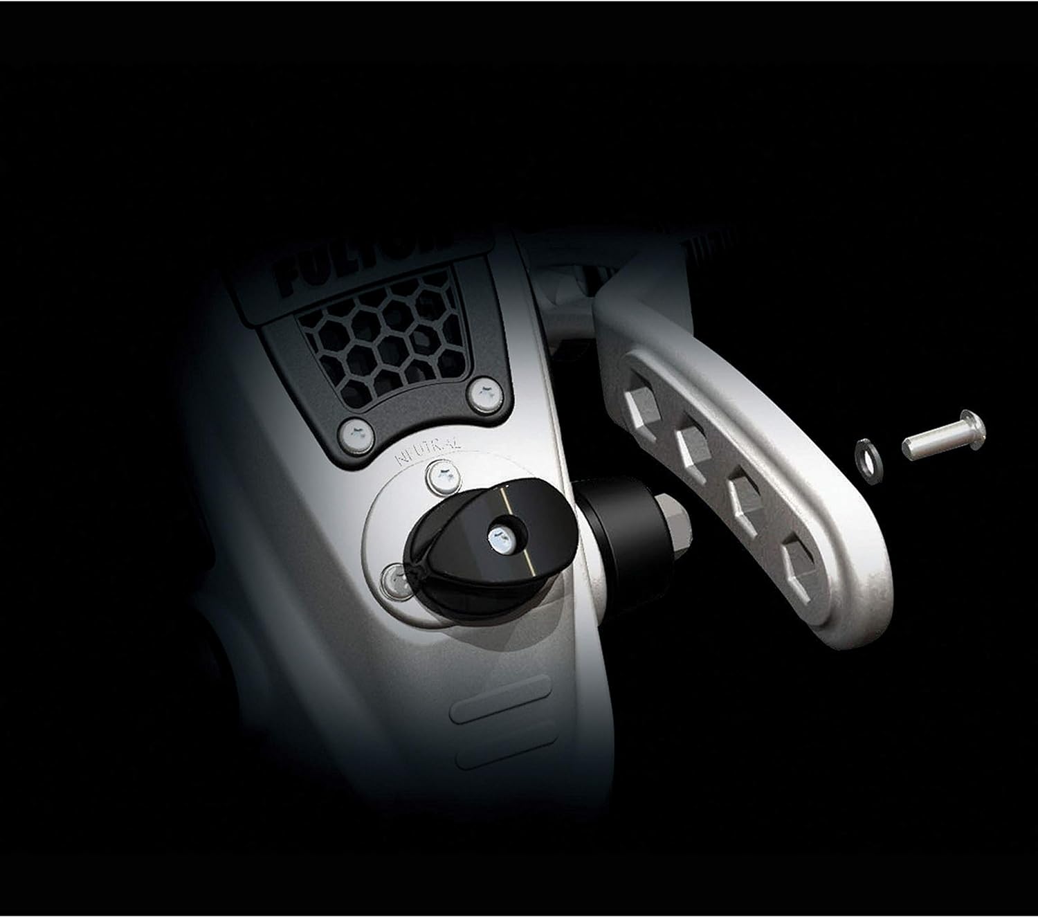 Fulton Trailer Winch, 3200 lb Capacity, Silver/Black, Corrosion-Resistant, Includes Strap & Mounting Hardware