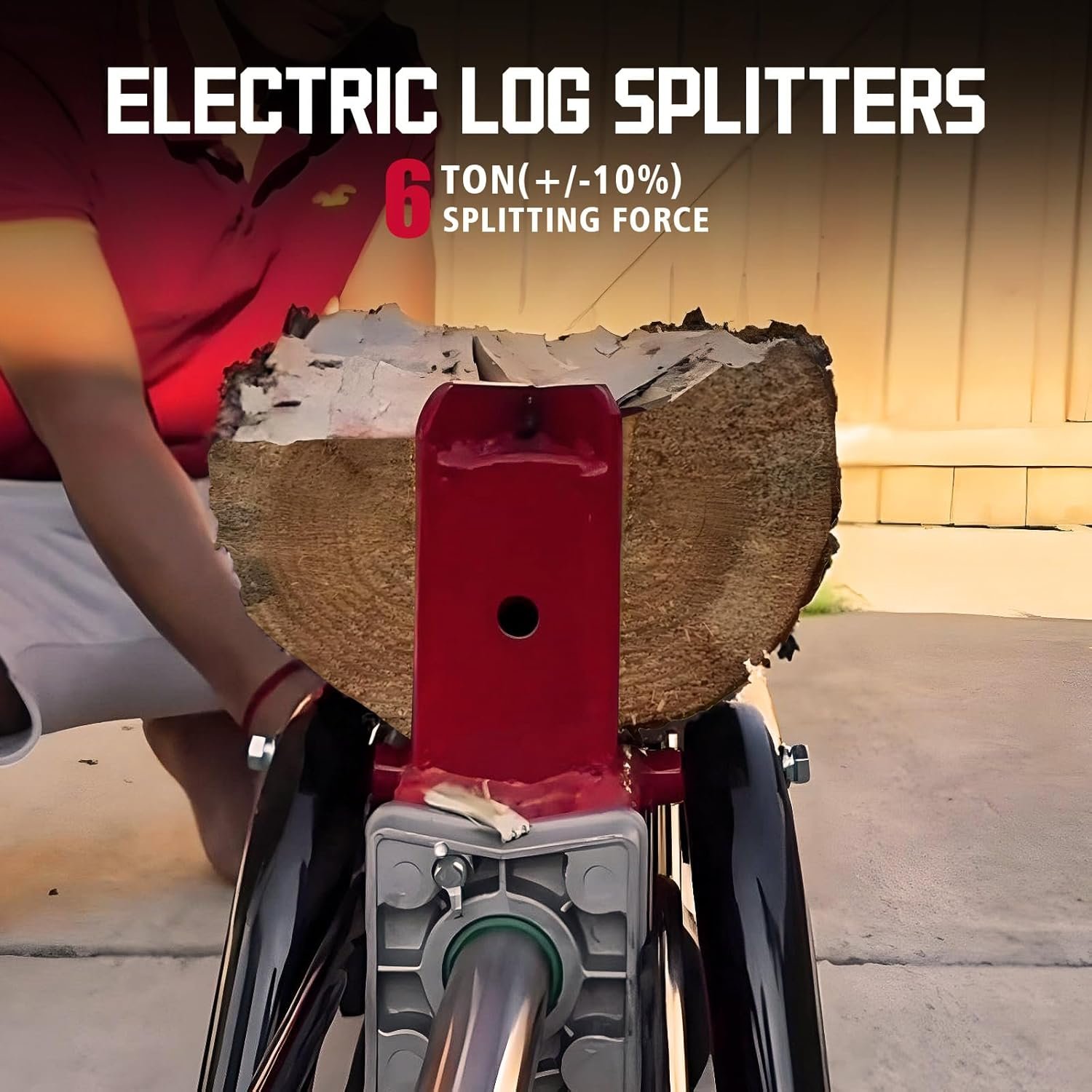 PowerSmart Electric Log Splitter 7-Ton �C Efficient Wood Splitter with 3500 Motor Speed, 15 Amp, Horizontal Full Beam Design and Steel Wedge for Firewood & Kindling Cutting