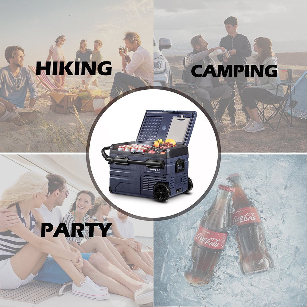 Portable 37 Qt Car Refrigerator Freezer with App Control, Dual Zone, Energy Efficient for Camping & Travel