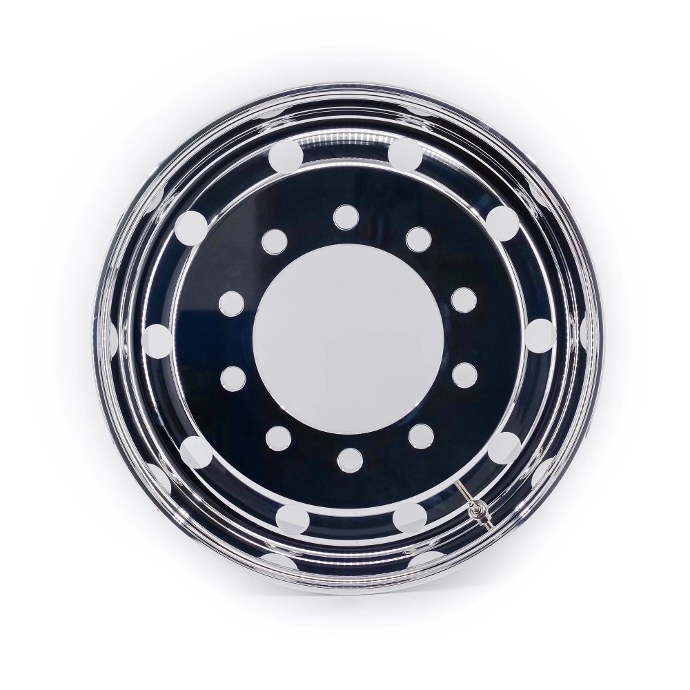 TheWheelDepot 22.5 x 8.25 Forged Aluminum Machined Bright Silver Wheel, 10 Lug for Truck