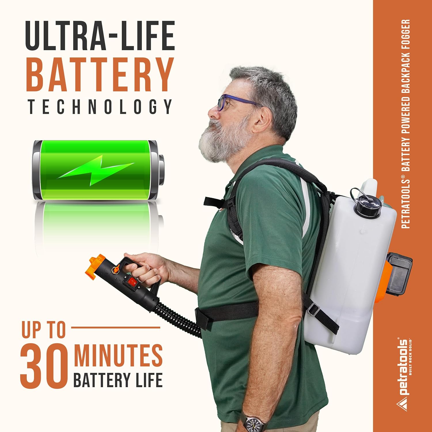 Battery Backpack Fogger - Cordless Backpack Fogger Sprayer, Mosquito Fogger Machine, Backpack Fogger, Mosquito Fogger Outdoor, ULV Cold Fogger Machine - Battery 2.6 Gallon