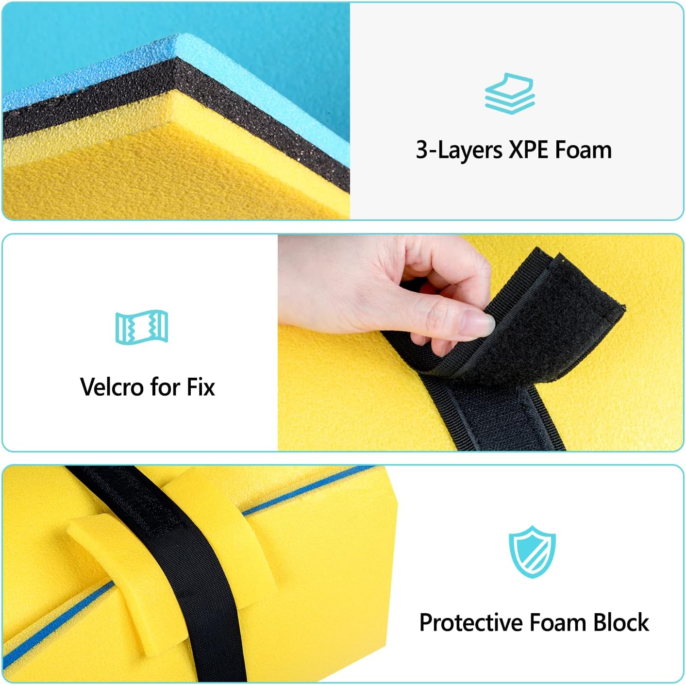 Floating Water Mat, 9/12/18 FT Lily Pad Floating Mat for The Water, 3-Layer XPE Foam Water Floating Island w/Bungee Tether & Storage Straps for Lake Pool Beach River