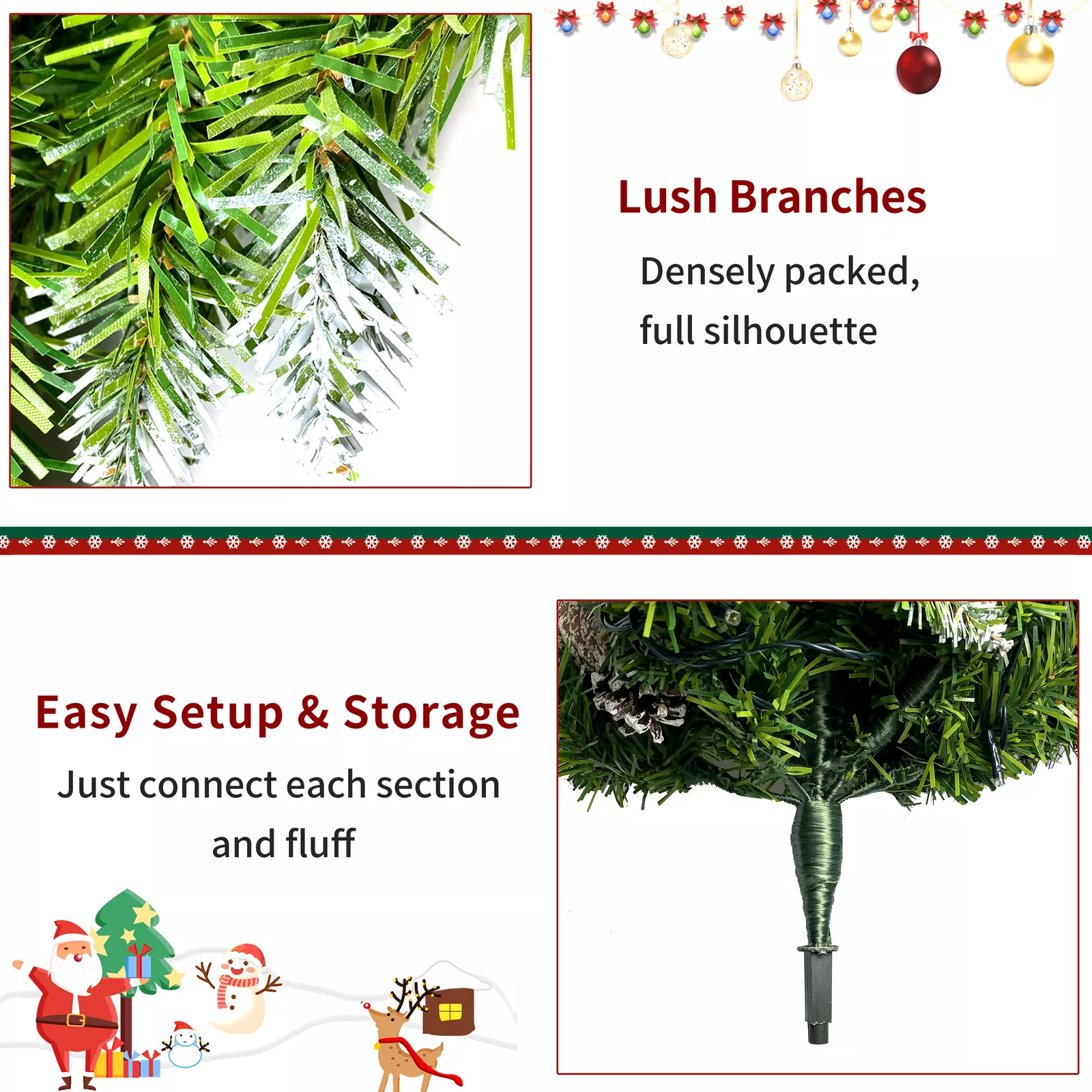 Pre-lit Christmas Tree Garland Wreath 4-Piece Set with LED Lights Artificial NEW