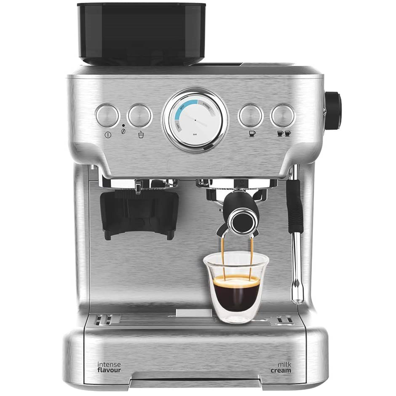 Barista Espresso Machine 2900W, 20-Bar Pressure, Dual Thermoblock, 2.7L Tank, Stainless Steel, Integrated Grinder & Steamer