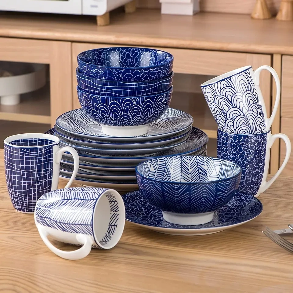 Deluxe 58-Piece Ceramic Tableware Set  C High Quality & Durable Dining Collection