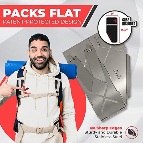 VIREstove Portable Foldable Stainless Steel Rocket Stove for Camping & Emergencies