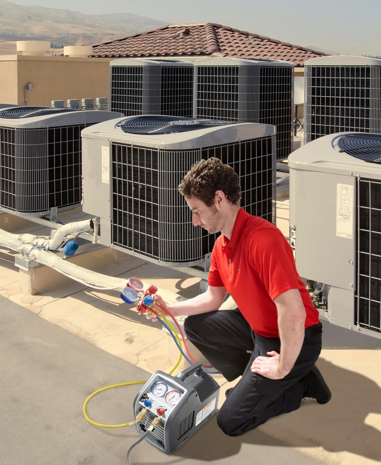 (Portable Refrigerant Recovery Machine �C 115V, 60Hz, for Both Liquid and Vapor Refrigerant, White-Robinair