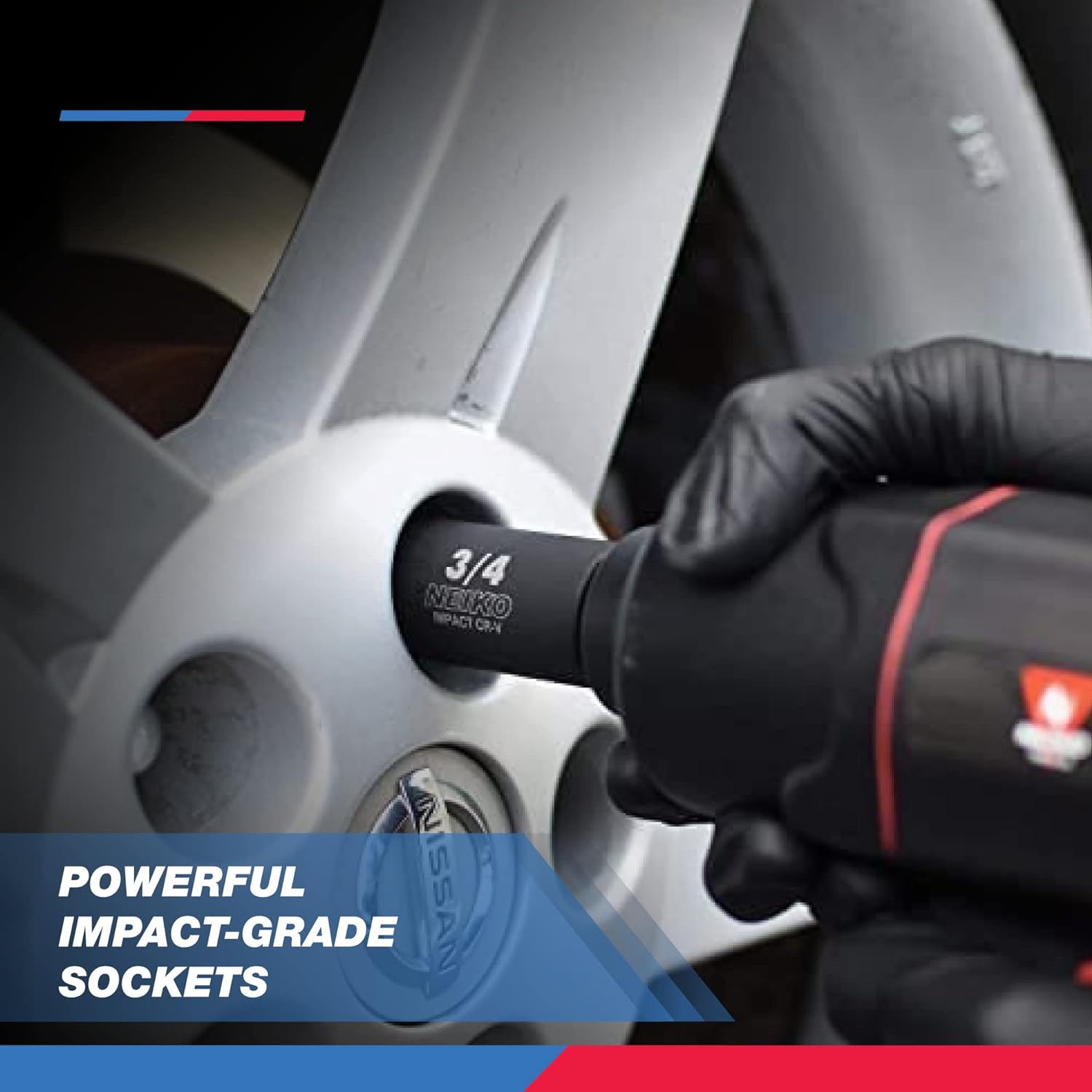 Chrome Vanadium Impact Socket Set 1/2    Drive, 65-Piece, SAE & Metric, Deep & Shallow, Includes Adapters & Ratchet Handle