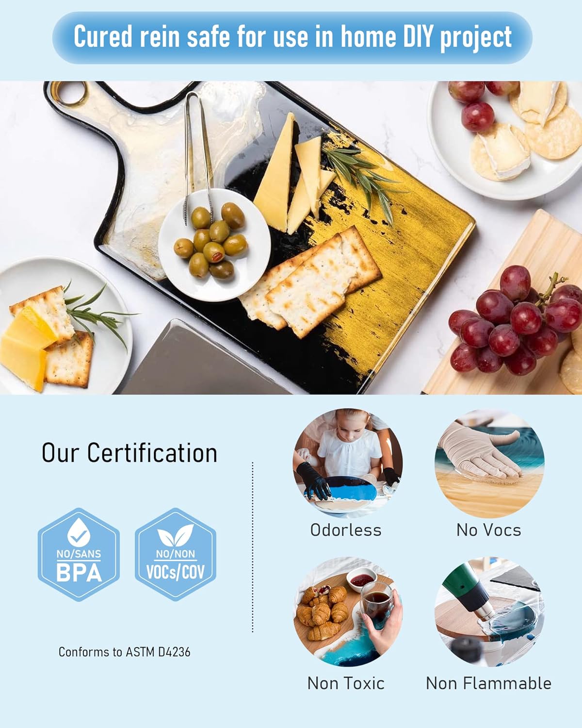 4 Gallon Crystal Clear Epoxy Resin Kit, High Gloss & Bubbles Free Resin Supplies for Coating and Casting, Craft DIY, Wood, Table Top, Bar Top, Molds, River Tables with Cups, Sticks, Gloves