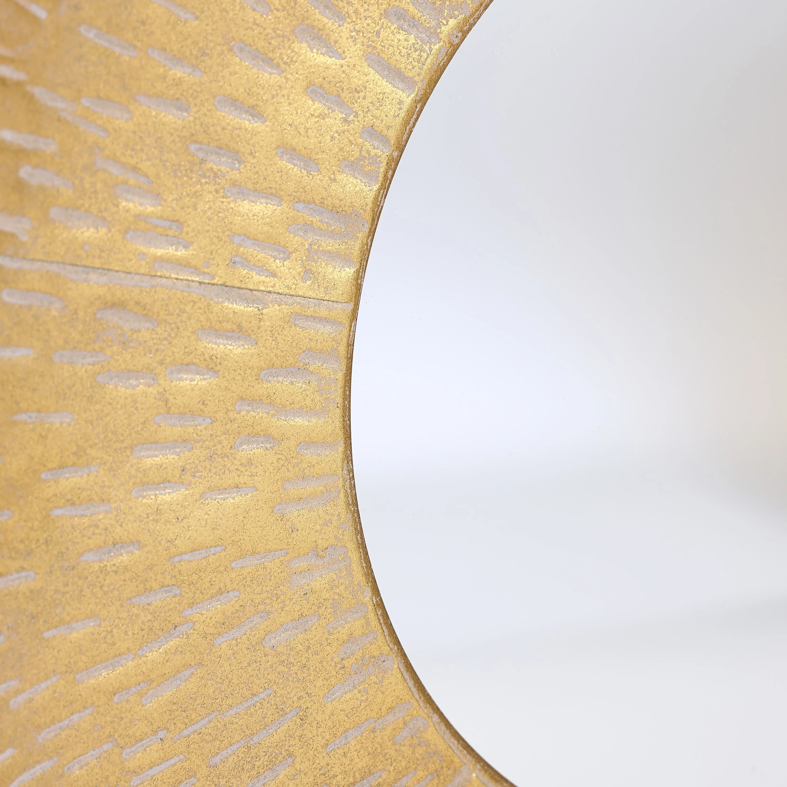 3-Piece Gold Metal Round Wall Mirror Set - 22.25