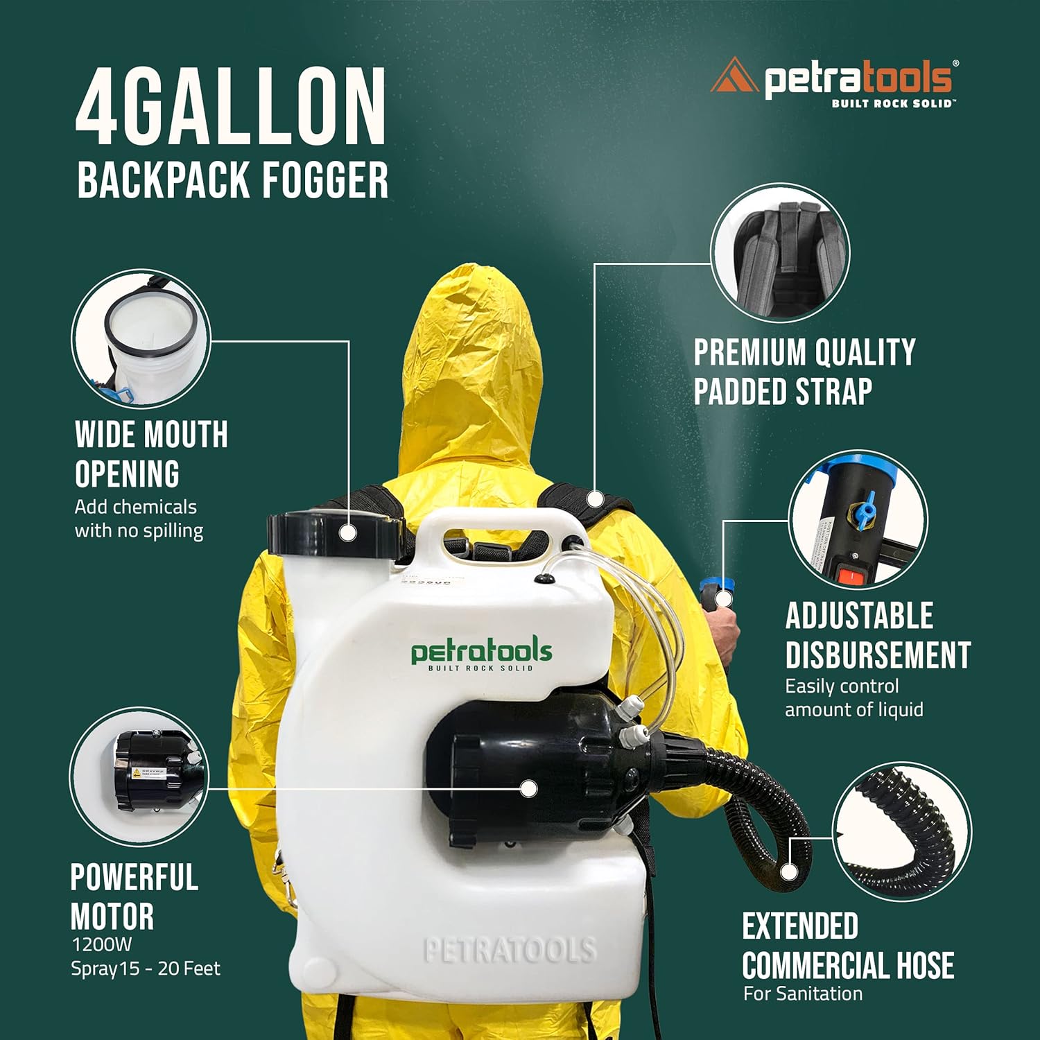 Battery Backpack Fogger - Cordless Backpack Fogger Sprayer, Mosquito Fogger Machine, Backpack Fogger, Mosquito Fogger Outdoor, ULV Cold Fogger Machine - Battery 2.6 Gallon