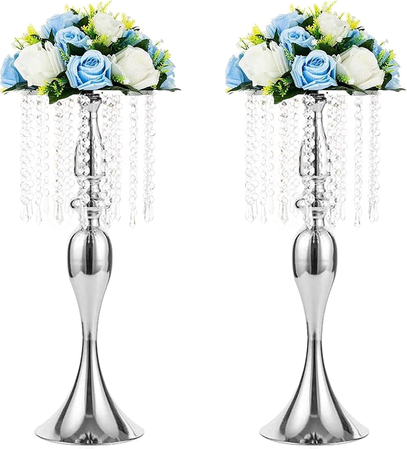 Sziqiqi Gold Metal Crystal Centerpiece Riser, 21.3    Tall, Pack of 10, Elegant Floral Stand for Weddings & Events