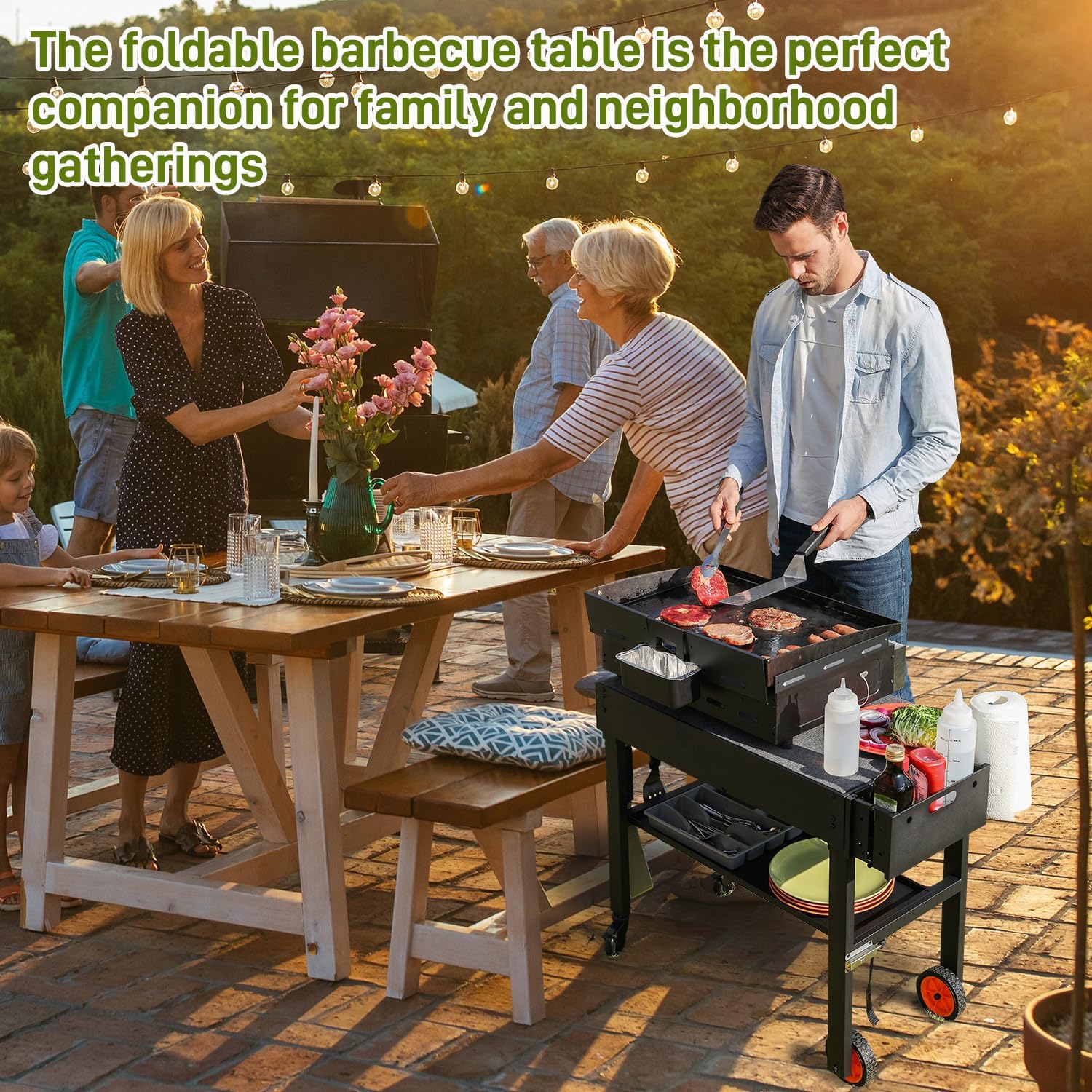 Portable Outdoor Grill Table - Solid and Sturdy Grill Stand 31