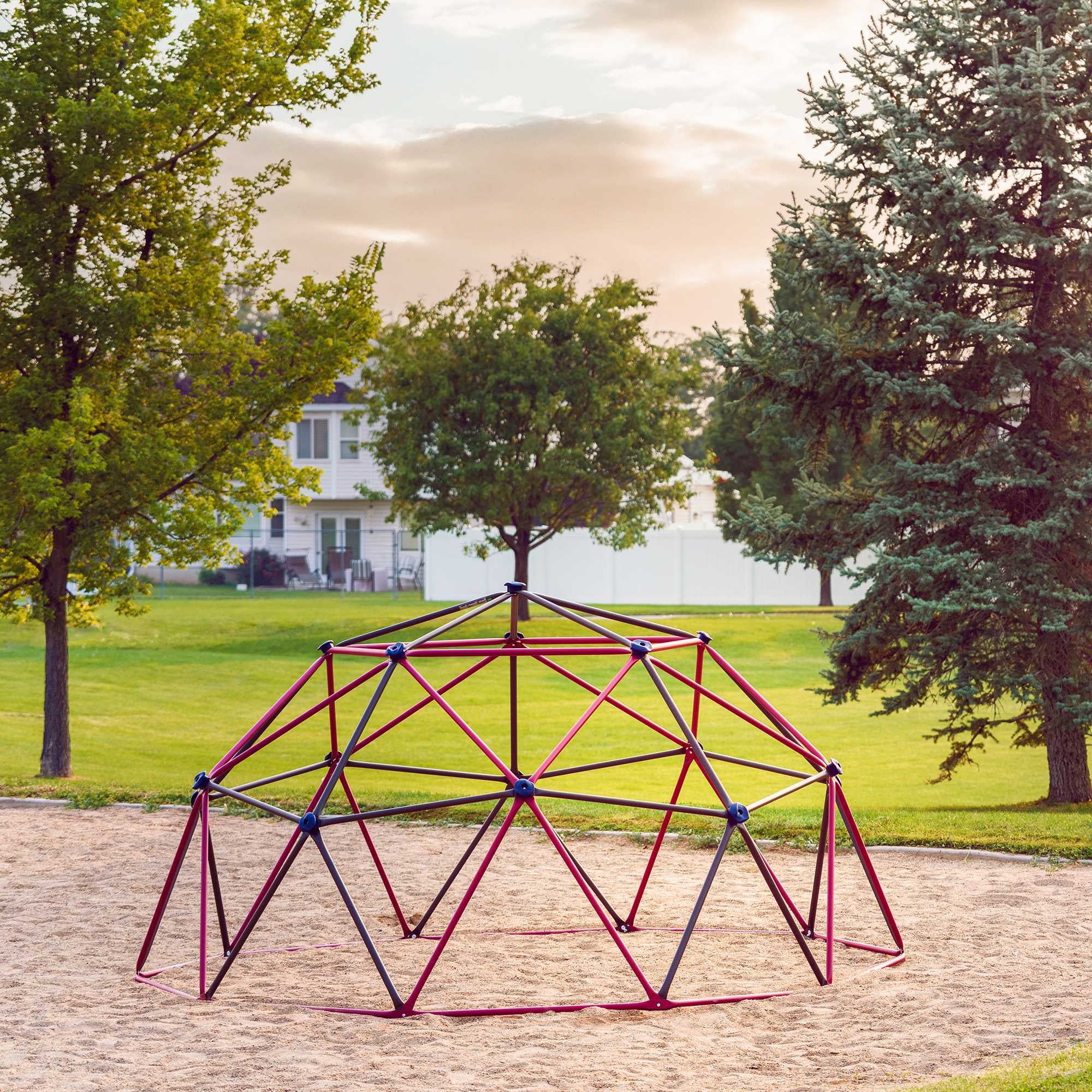 Lifetime Kid's Outdoor 5.5 ft. H x 11 ft. W Dome Climber, Berry and Brown (91088)